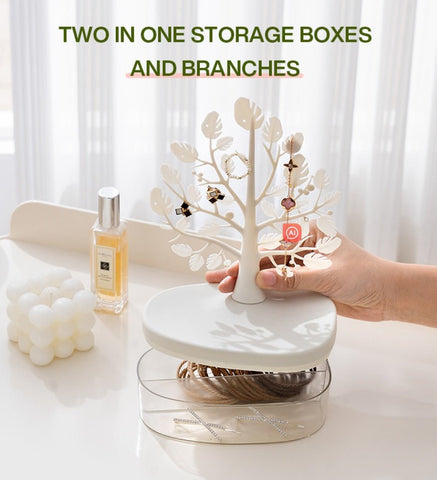 1pc Creative Tree Jewelry Storage Box - Dustproof Multi-functional Organizer for Jewelry & Cosmetics