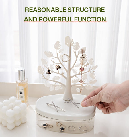 1pc Creative Tree Jewelry Storage Box - Dustproof Multi-functional Organizer for Jewelry & Cosmetics