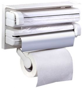 Triple Paper Dispenser | Kitchen Foil, Plastic Wrap & Paper Towel Holder