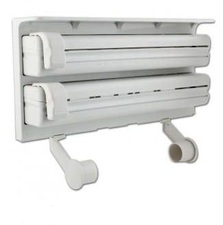 Triple Paper Dispenser | Kitchen Foil, Plastic Wrap & Paper Towel Holder