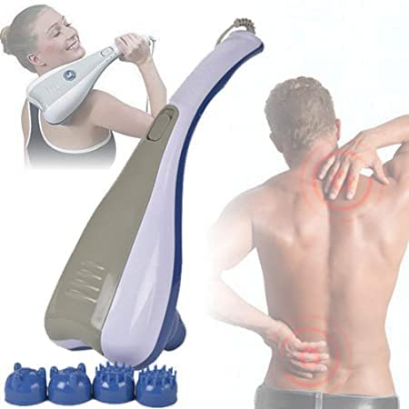 Electric Double Head Hammer |  Stress & Pain Relief, Deep Tissue Massage with 4 Attachments