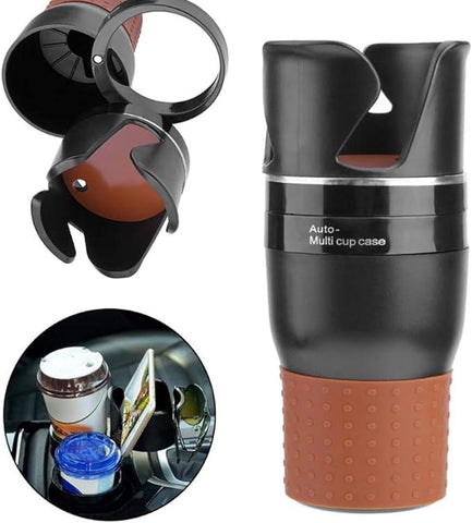 Auto Multi Cup Holder | 360° Rotating Dual Car Cup Holder Expander for Space Saving & Versatile Drink Storage