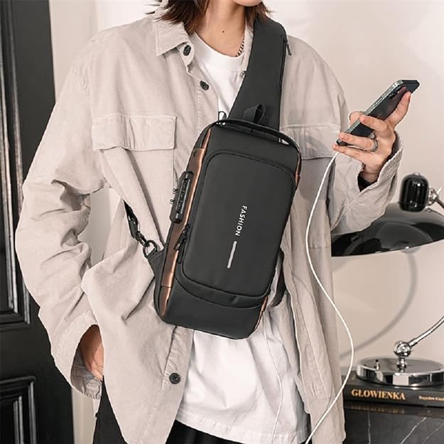 Multifunction Sling Bag | Anti-Theft Crossbody Backpack with USB Charging Port for Men & Women | Water-Resistant, Durable & Scratch-Proof Design"