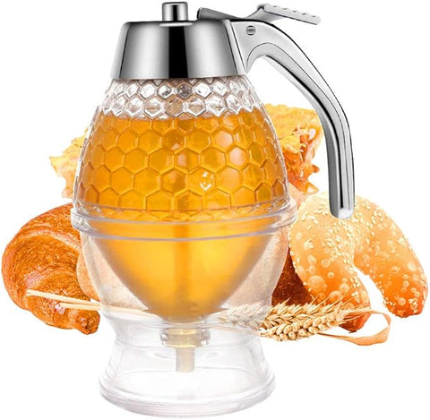 Honey Dispenser | Jar with Easy-to-Use Dipper | Perfect for Dining