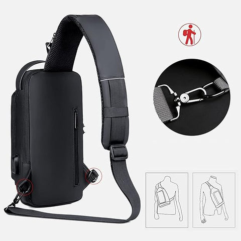 Multifunction Sling Bag | Anti-Theft Crossbody Backpack with USB Charging Port for Men & Women | Water-Resistant, Durable & Scratch-Proof Design"