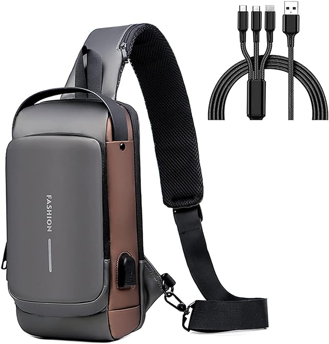 Multifunction Sling Bag | Anti-Theft Crossbody Backpack with USB Charging Port for Men & Women | Water-Resistant, Durable & Scratch-Proof Design"