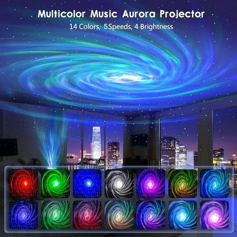 Galaxy Light Lamp | Bluetooth, Aurora Projection & Remote Control – Stunning Star and Moon Projector for Bedrooms & Home Decor