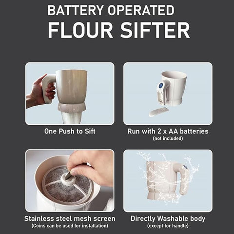 Electric Flour Sifter | Effortless Baking with Smooth, Lump-Free Results