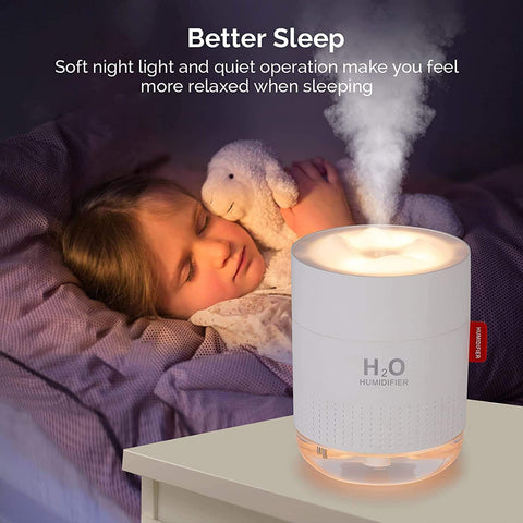 Snow Mountain Mini Humidifier with LED Night Lamp - Portable Ultrasonic Diffuser