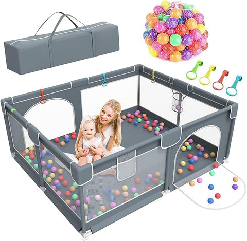 Large Single Baby Playpen | Spacious, Sturdy & Portable Play Area with Easy-Access Door