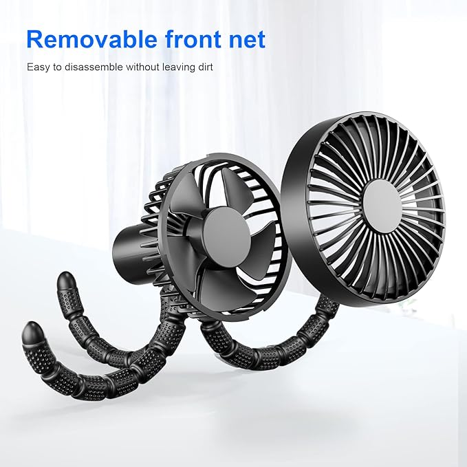 Mini Portable Stroller Fan | Flexible Tripod, Quiet Operation, and Adjustable Speeds for Summer Comfort