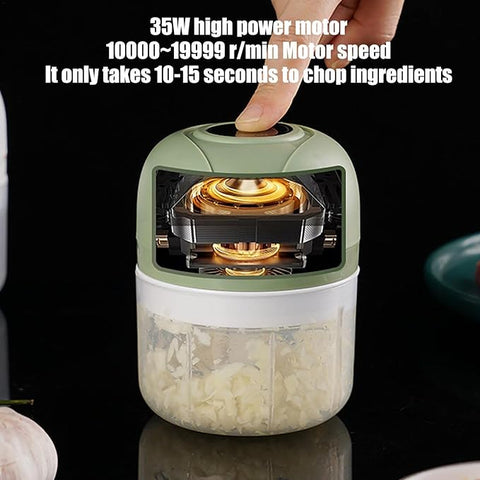 Electric Garlic Chopper | Quick, Effortless Garlic Prep with One-Touch Operation