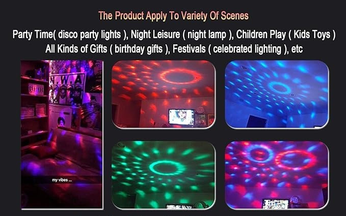 LED Party Light | 7 Color Disco Lights, Voice-Activated & Flash Mode for Parties, Events, and Gifts