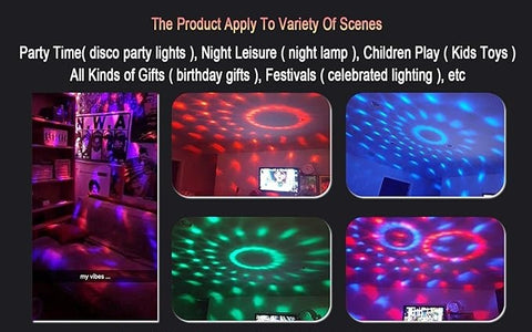 LED Party Light | 7 Color Disco Lights, Voice-Activated & Flash Mode for Parties, Events, and Gifts