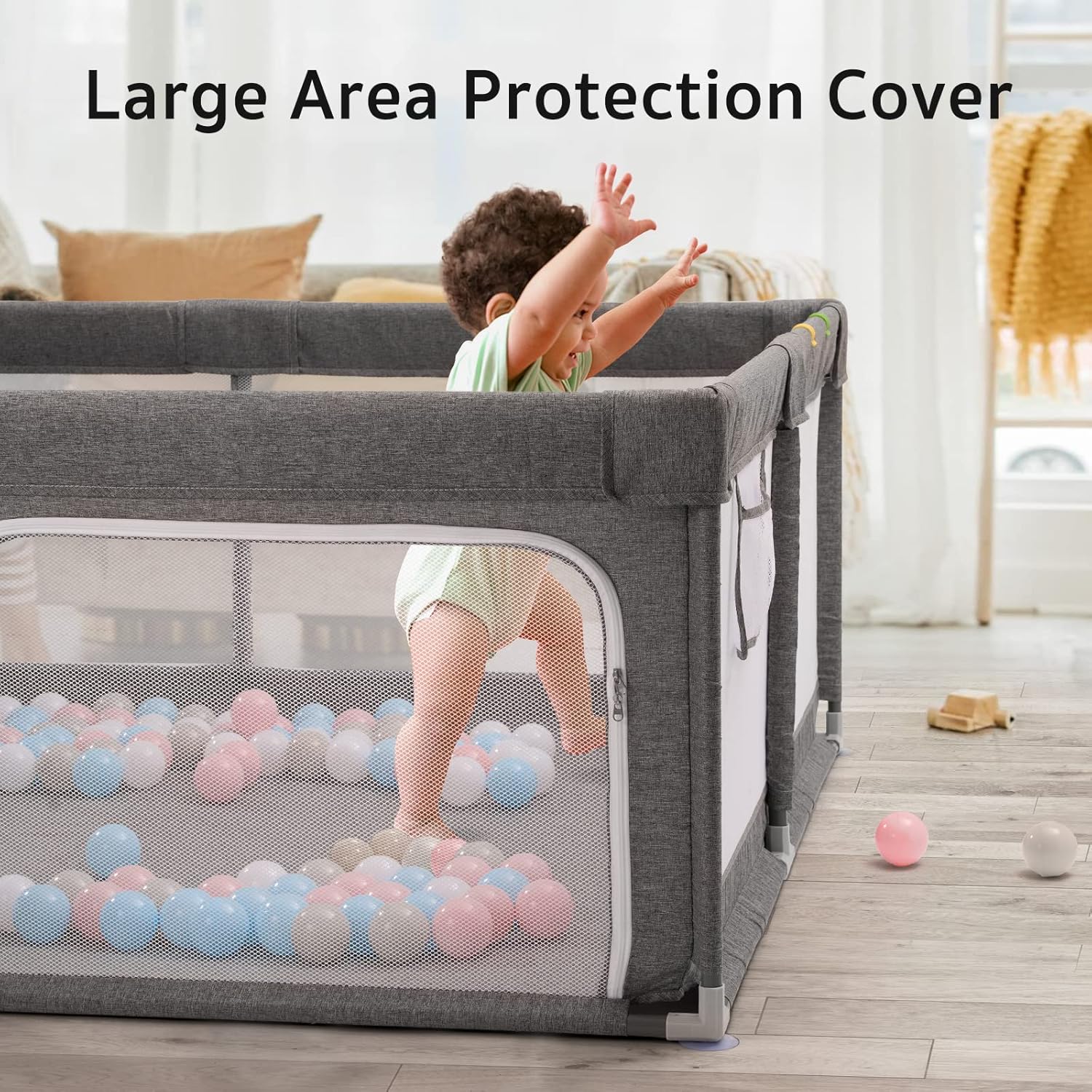 Large Baby Playpen | Safe, Portable & Foldable Play Area with 360° Visibility