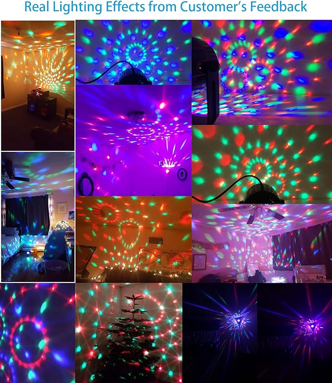 LED Party Light | 7 Color Disco Lights, Voice-Activated & Flash Mode for Parties, Events, and Gifts