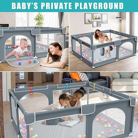 Large Single Baby Playpen | Spacious, Sturdy & Portable Play Area with Easy-Access Door