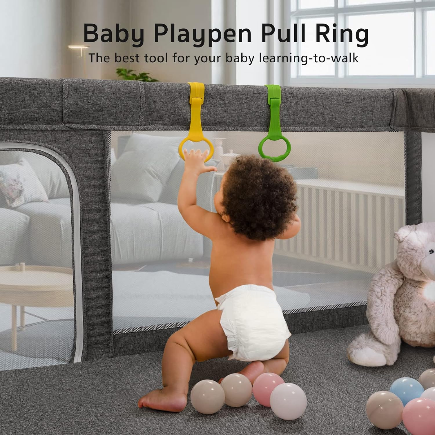 Large Baby Playpen | Safe, Portable & Foldable Play Area with 360° Visibility