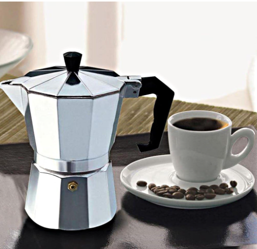 Espresso Pot Coffee Maker |  Ergonomic Handle | Quick and Convenient for Home & Office