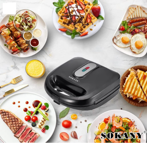 7-in-1 Sandwich Maker |  Overheat Protection and Non-Stick Plates for Easy Cooking