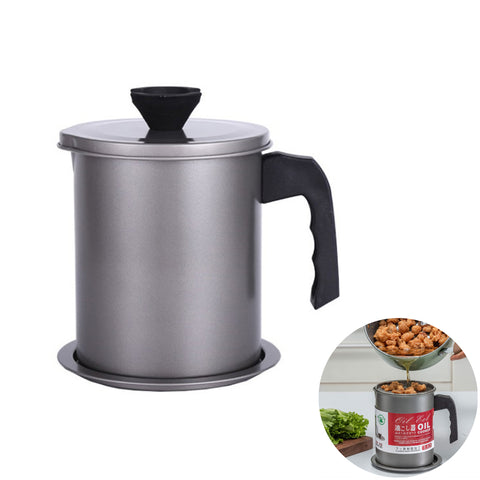 Stainless Steel Oil Filter Pot with Tray |  Durable and Versatile Kitchen Essential for Cooking