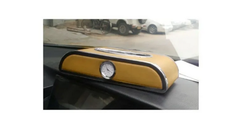 Tissue Box With Clock |  Durable, Stylish Tissue Holder for Cars, Homes, Offices & Restaurants