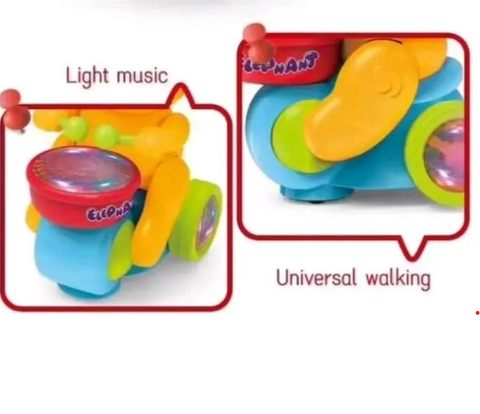 Interactive Elephant Musician Toy with Lights & Sounds for Kids