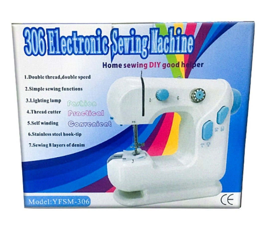 Portable Electric Sewing Machine | Upgraded Mini Sewing Machine with Double Threads, Foot Pedal, and Automatic Bobbin Rewind for DIY Crafts, Repairs & Beginners