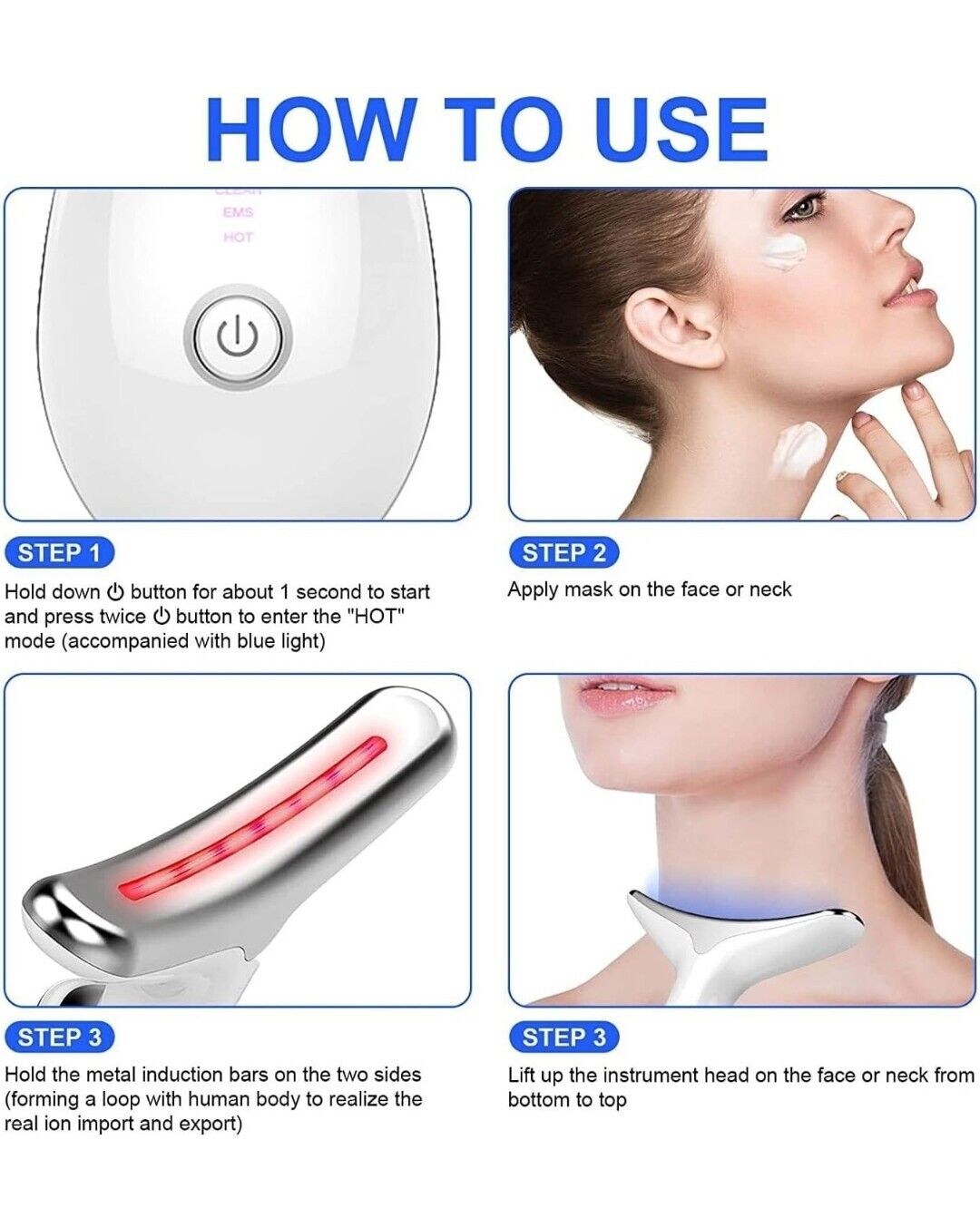 Anti Wrinkle Beauty Apparatus | Face Roller with Micro Current Pulse, USB Charging & Ergonomic Design