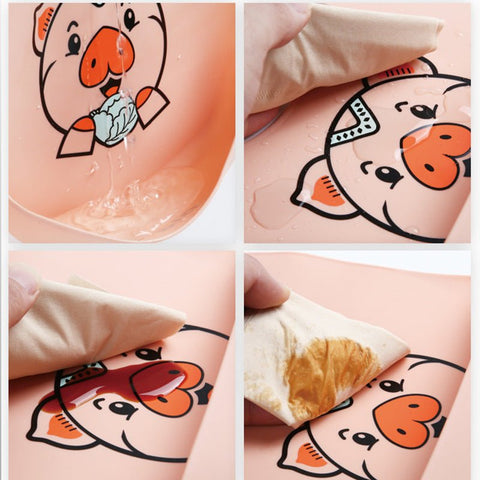 Baby Eating Bibs - Waterproof Silicone Food Bibs for Kids with Rice Pockets