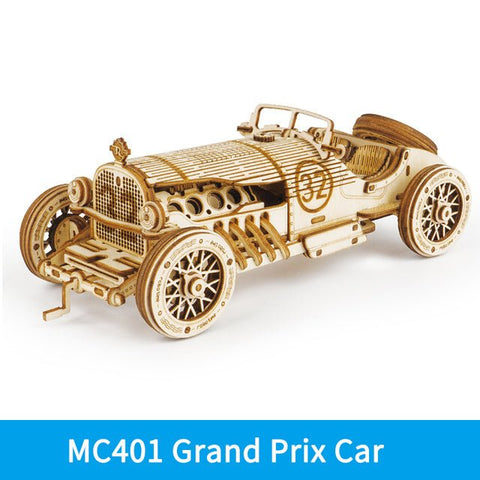 3D Wooden Car Puzzle - DIY Racing Vehicle Assembly Toy for Children