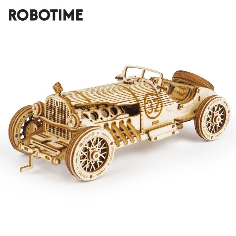 3D Wooden Car Puzzle - DIY Racing Vehicle Assembly Toy for Children