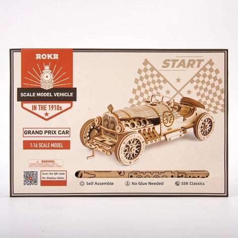 3D Wooden Car Puzzle - DIY Racing Vehicle Assembly Toy for Children