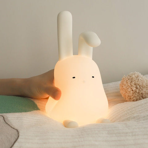 Cute Rabbit LED Mood Night Light – Dimmable Silicone Bunny Lamp for Kids & Baby