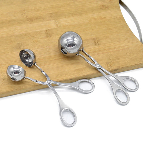 Stainless Steel Meatball Maker Tool – Meat Baller Tongs for Fish, Rice Balls, and More