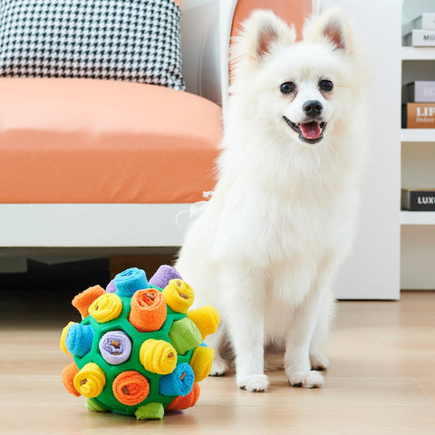 Dog Sniffing Puzzle Ball | Foldable IQ Enhancing Slow Feeder for Pets