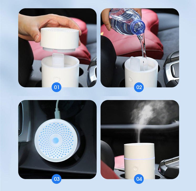 Car Diffuser & Ultrasonic Humidifier with LED Lighting