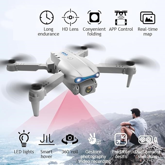 E99 Drone Camera | Foldable, 360° Flip, and Altitude Hold | Perfect for Aerial Photography