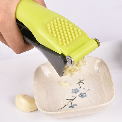 Plastic Garlic Masher with Stainless Steel Handle - Modern and Simple Design