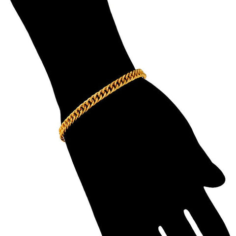 Gold-Plated Copper Bracelet & Alloy Curb Necklace for Men & Women