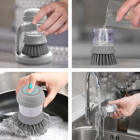 Automatic Liquid Adding Cleaning Brush – Multifunctional Kitchen Pot Scrubber