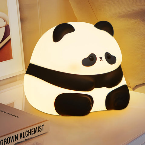 Cute Panda Night Light for Kids | Rechargeable Silicone Lamp with Timer