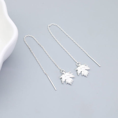 Maple Leaf Tassel Earrings - Elegant Han-Style Jewelry for Women