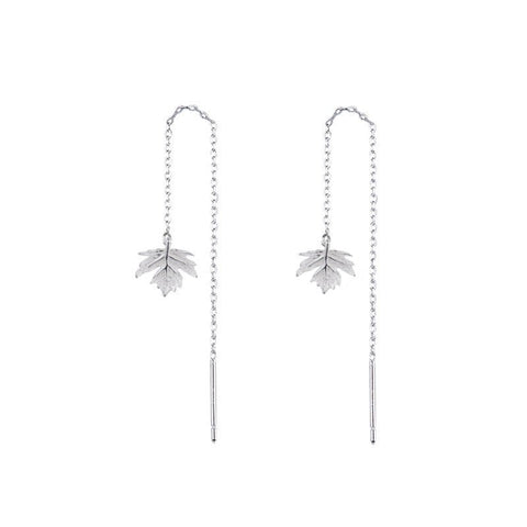 Maple Leaf Tassel Earrings - Elegant Han-Style Jewelry for Women