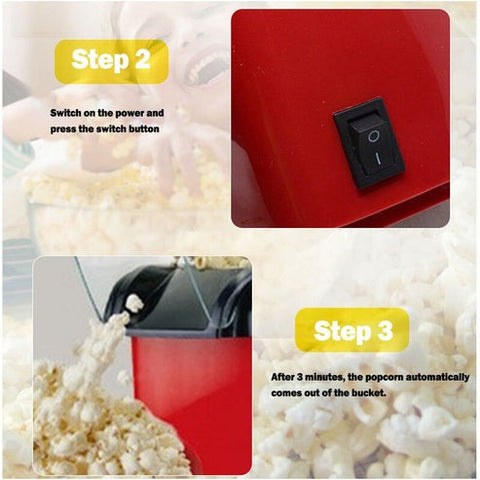 Mini Popcorn Machine | QuickCorn Hot Air Corn Maker for Perfect Snacks in Minutes