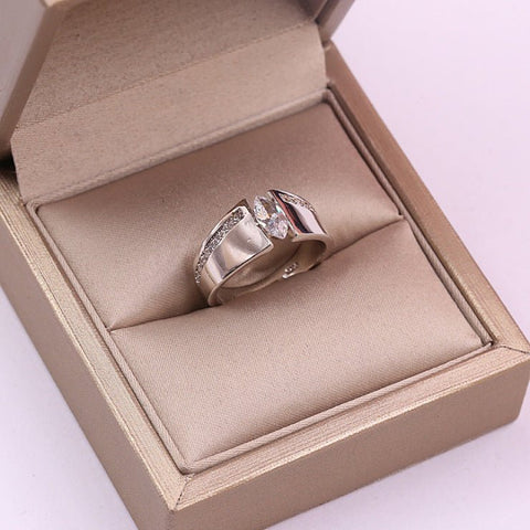 New Fashion Horse Eye Ring - White Gold Alloy Ring for Women