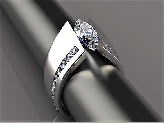 New Fashion Horse Eye Ring - White Gold Alloy Ring for Women