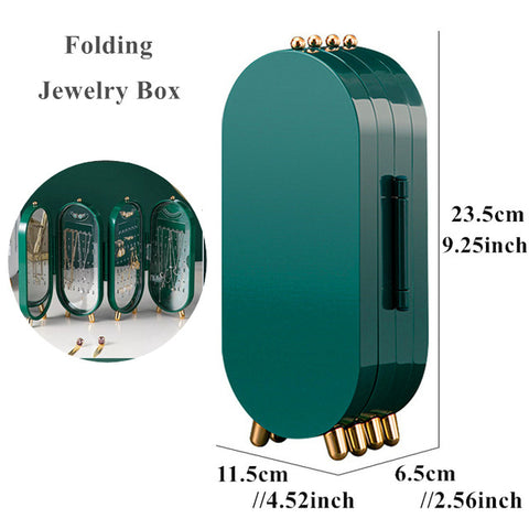 Foldable Screen Jewelry Box with Mirror - Elegant & Space-Saving Organizer